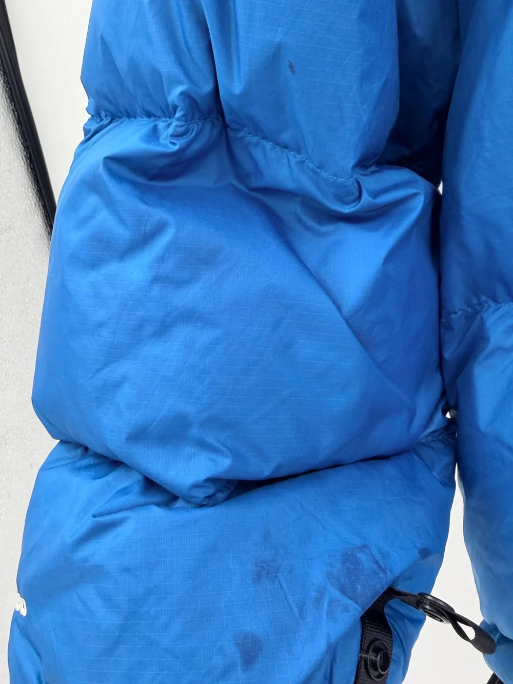 The North Face 1996 Retro Nuptse Puffer Down Jacket Blue 700 Fill Mens XL FLAW